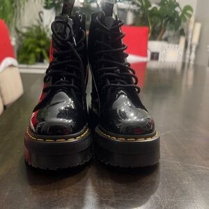 Dr Martens Black Patent Leather Women's Boots
